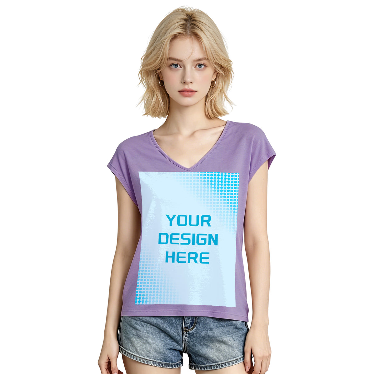 180g V-neck colored cotton vest - front (NJ-2 factory in the United States)