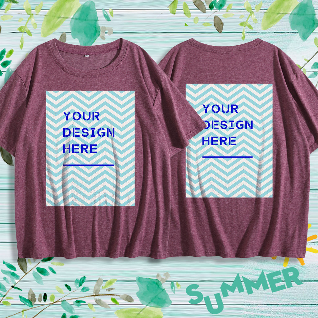 180G Women's Colorful Cotton T-shirt - Double
