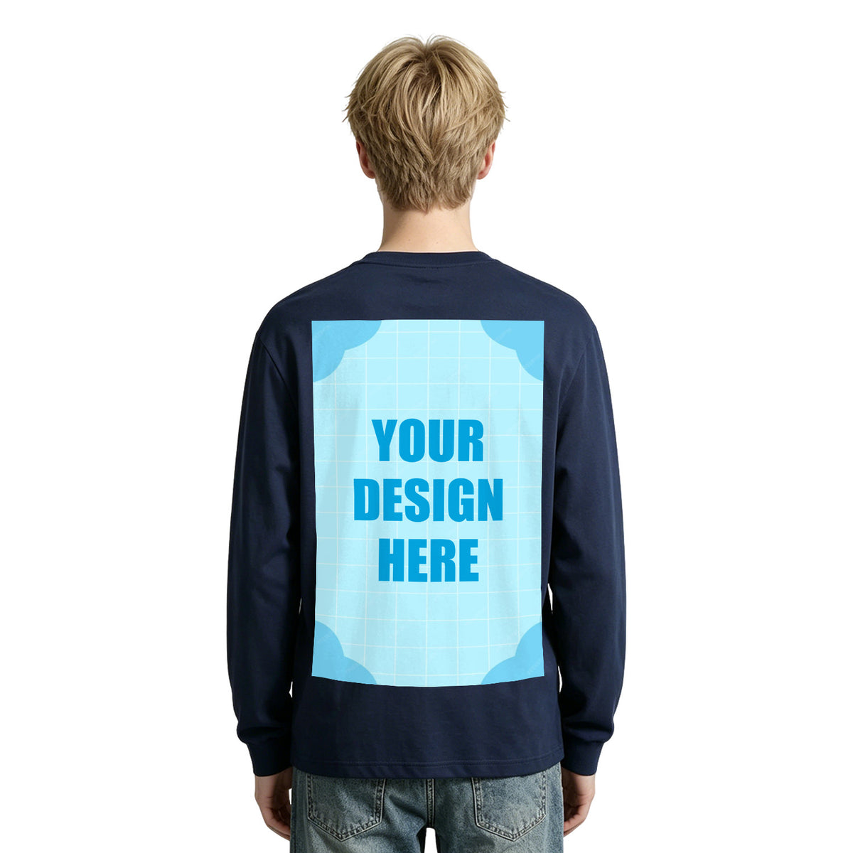 Men's pure cotton long sleeved back (CA factory 02, USA)