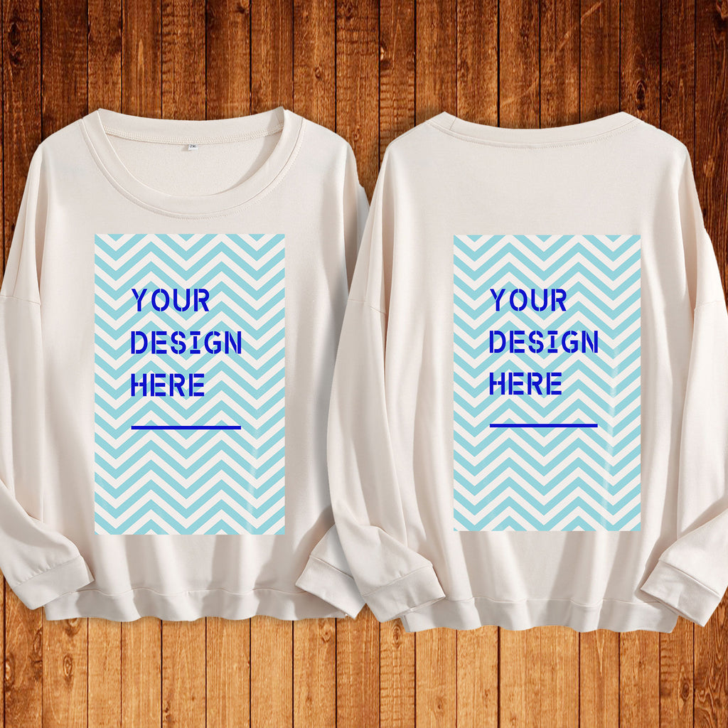 Round neck sweatshirt double-sided
