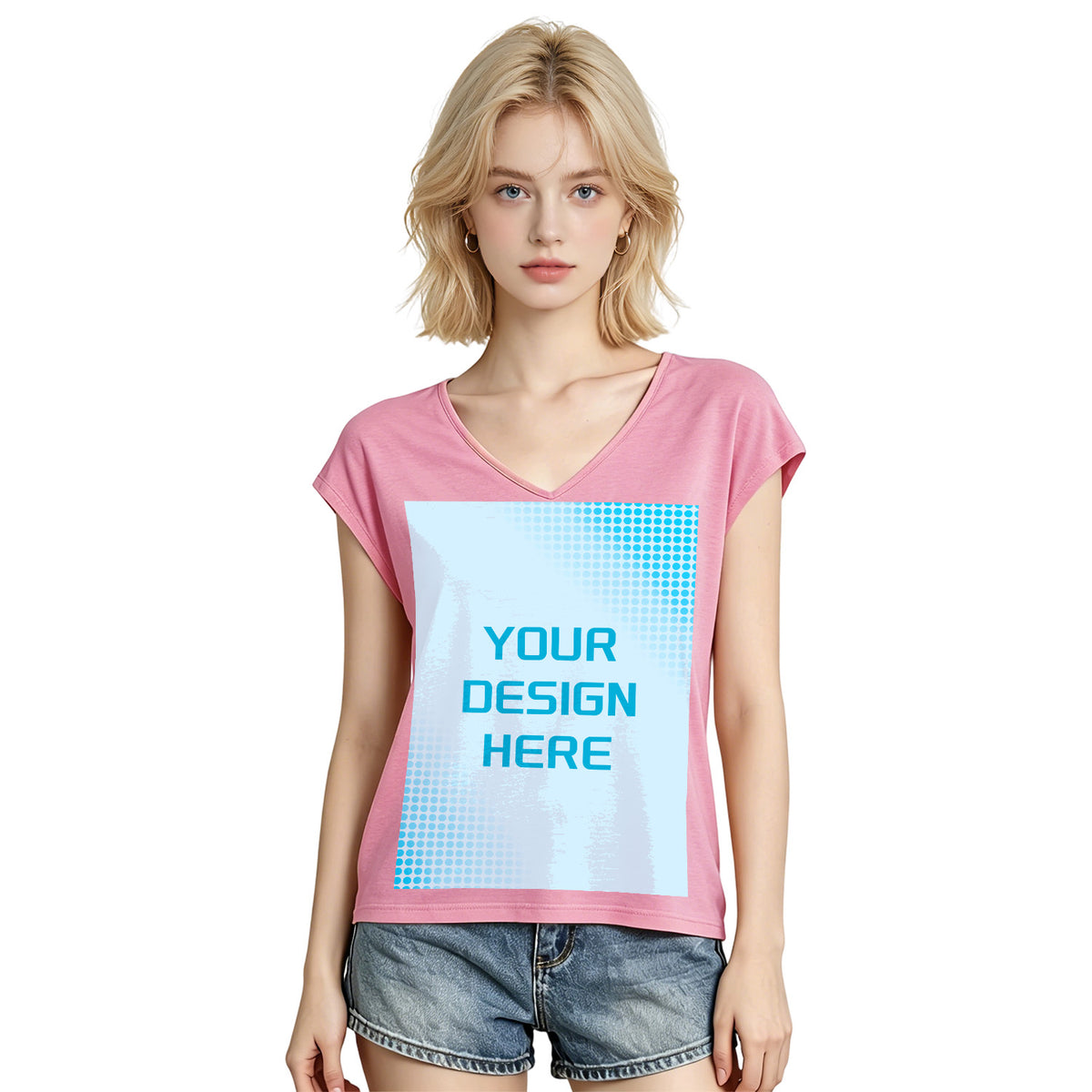 180g V-neck colored cotton vest - front (NJ-2 factory in the United States)