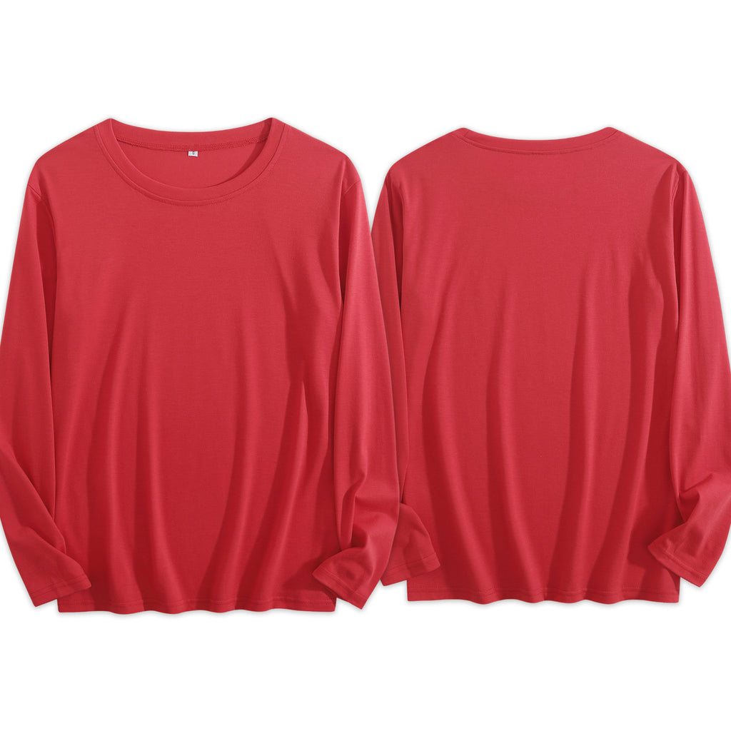 Women's Four Color Round Neck Long Sleeve T-shirt - Double (CA Factory 02, USA)