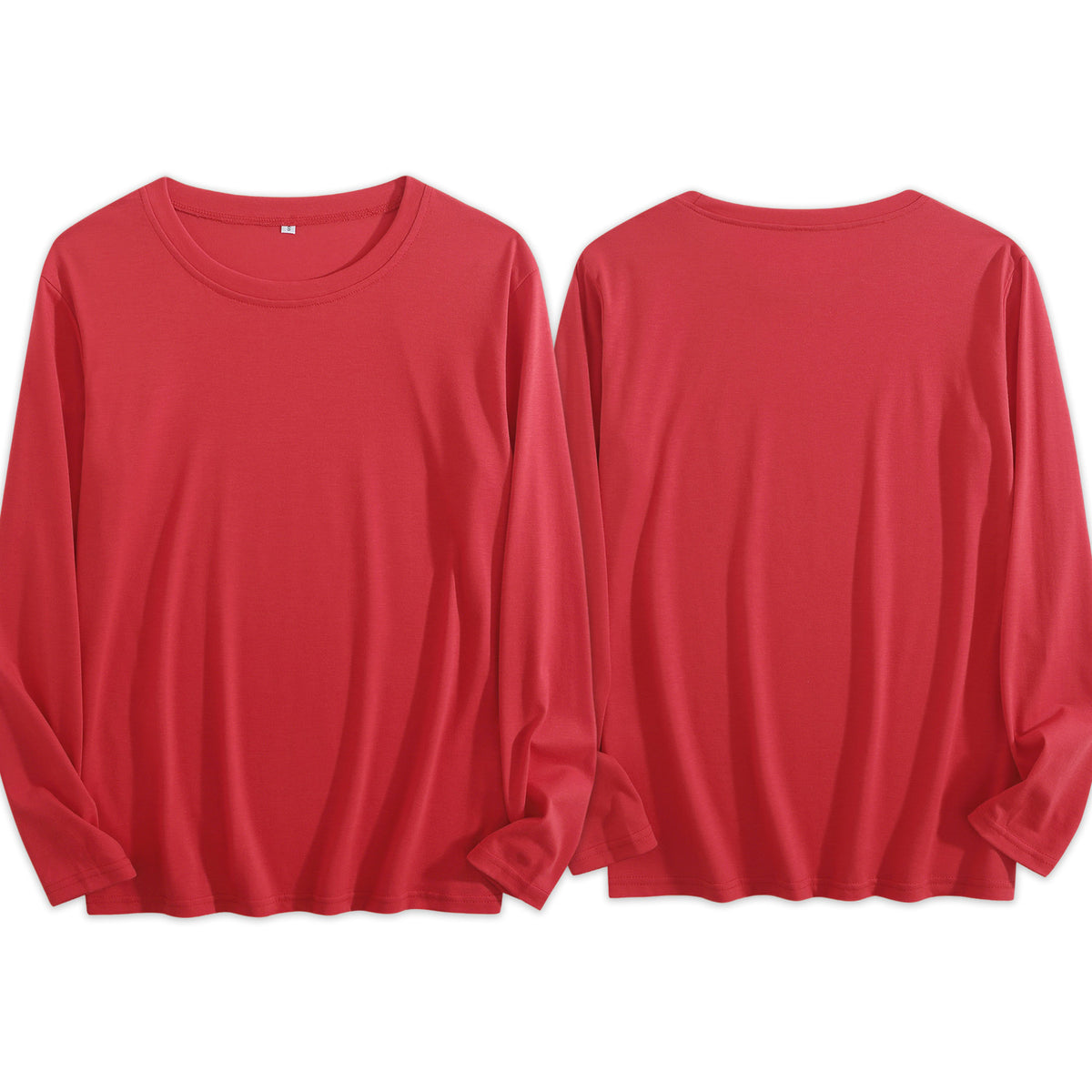 Women's Four Color Round Neck Long Sleeve T-shirt - Double (CA Factory 02, USA)