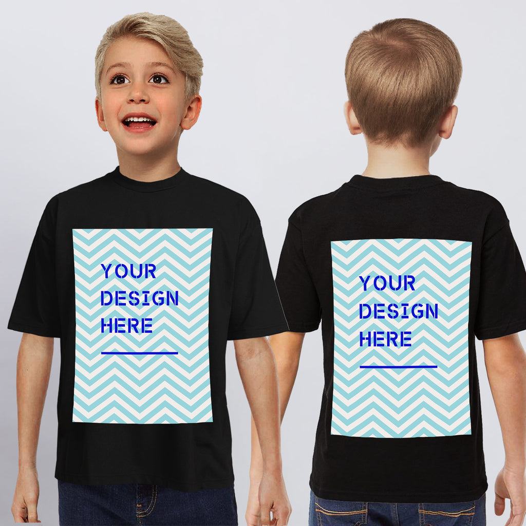 180g Black/White Positioning Printing Youth T-shirt - Double
