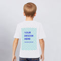 180g black/white positioning printed youth T-shirt - rear