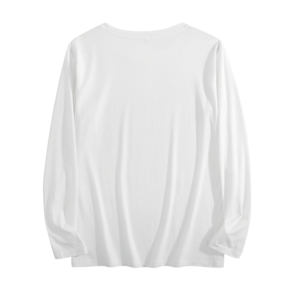 Women's Four Color Round Neck Long Sleeve T-shirt - Rear (CA Factory 02, USA)