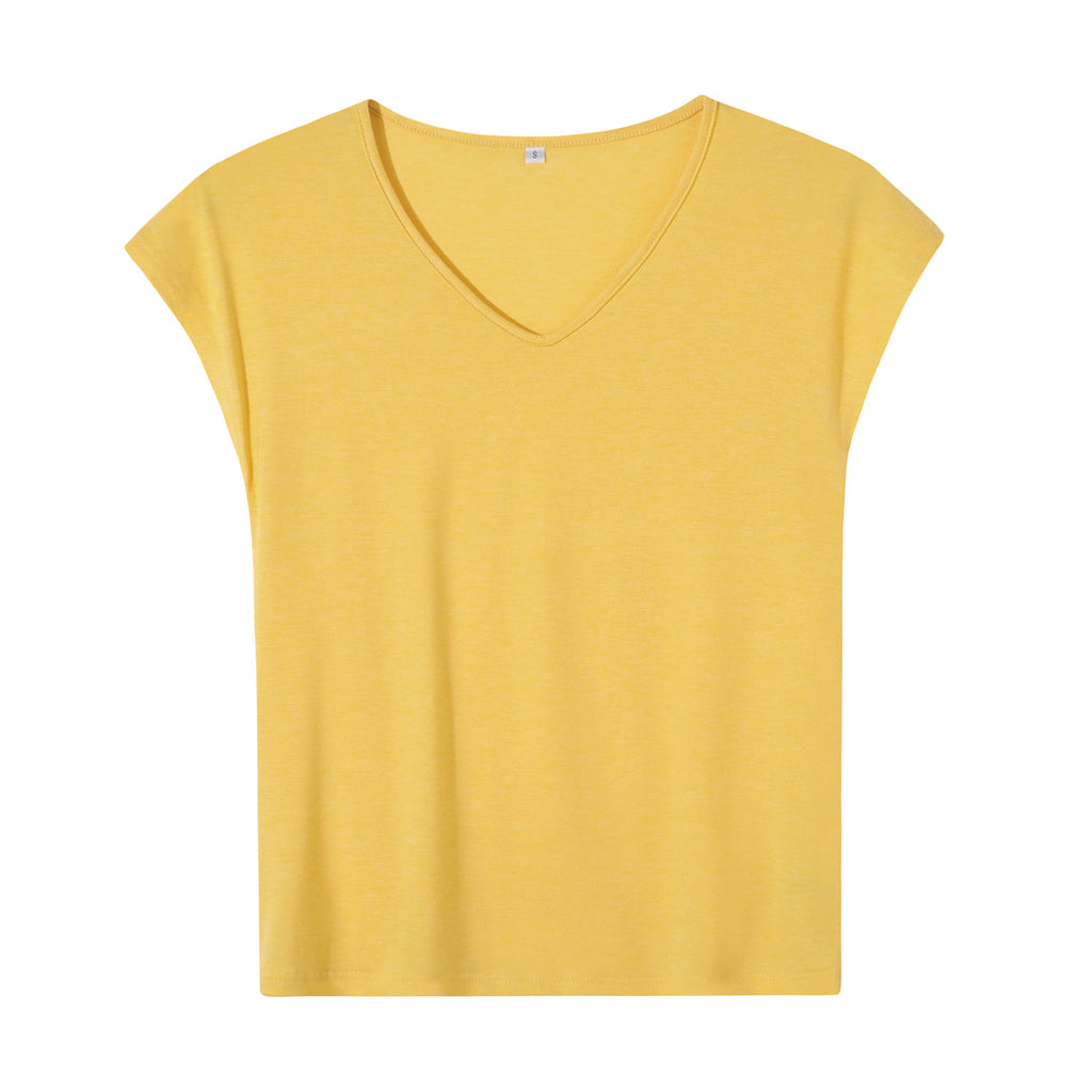 180g V-neck colored cotton vest - unprinted (NJ-2 factory in the United States)