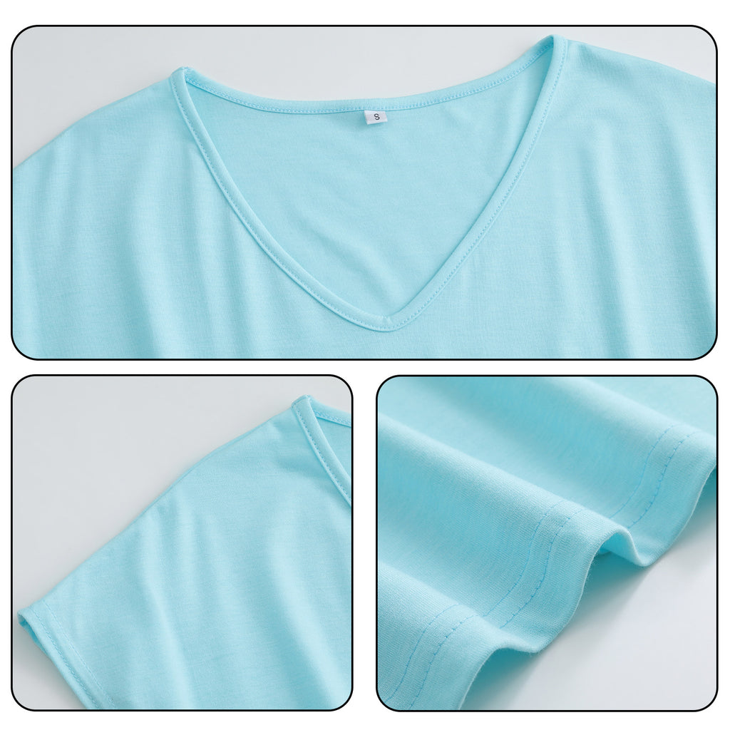 180g V-neck colored cotton vest - rear (NJ-2 factory in the United States)