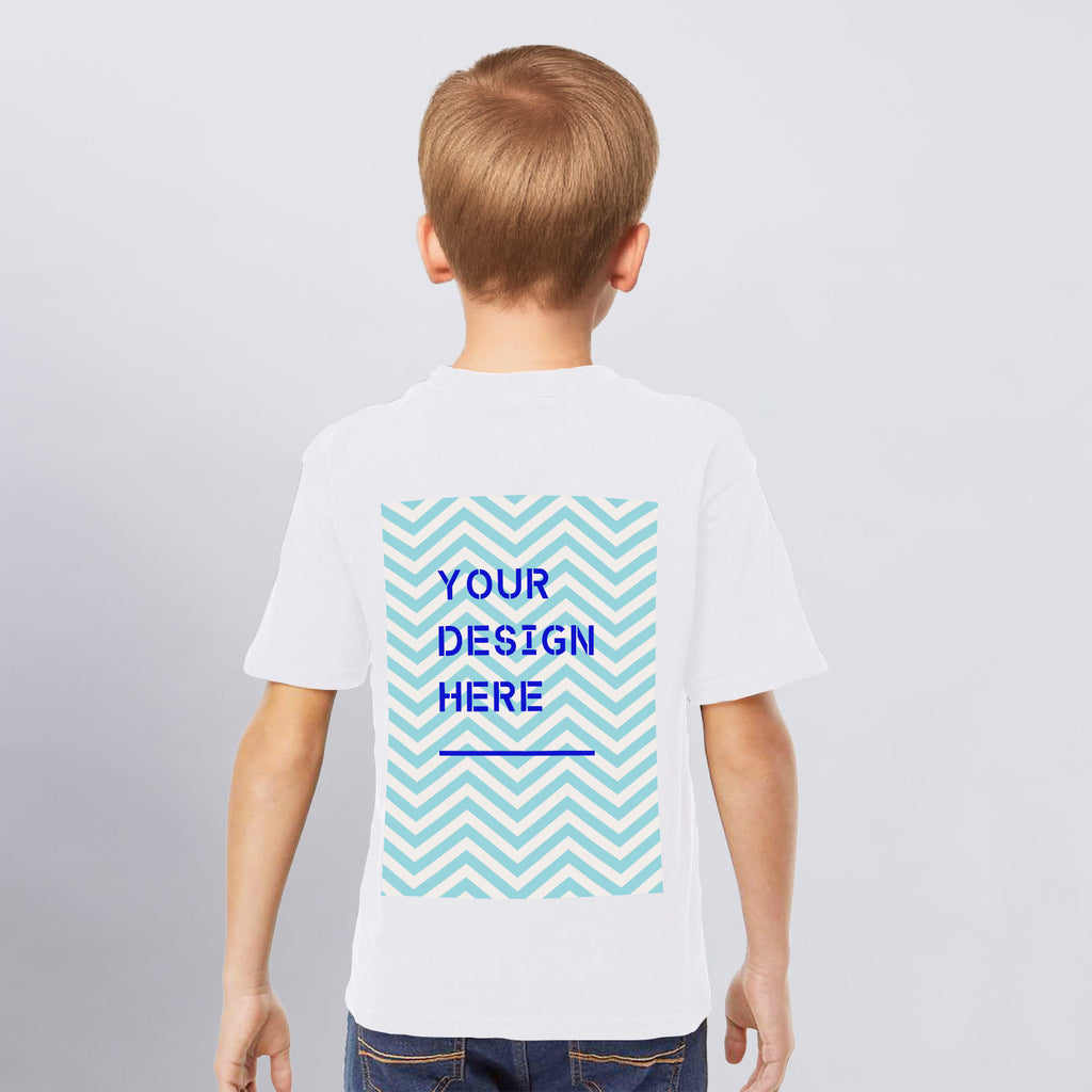 180g black/white positioning printed youth T-shirt - rear