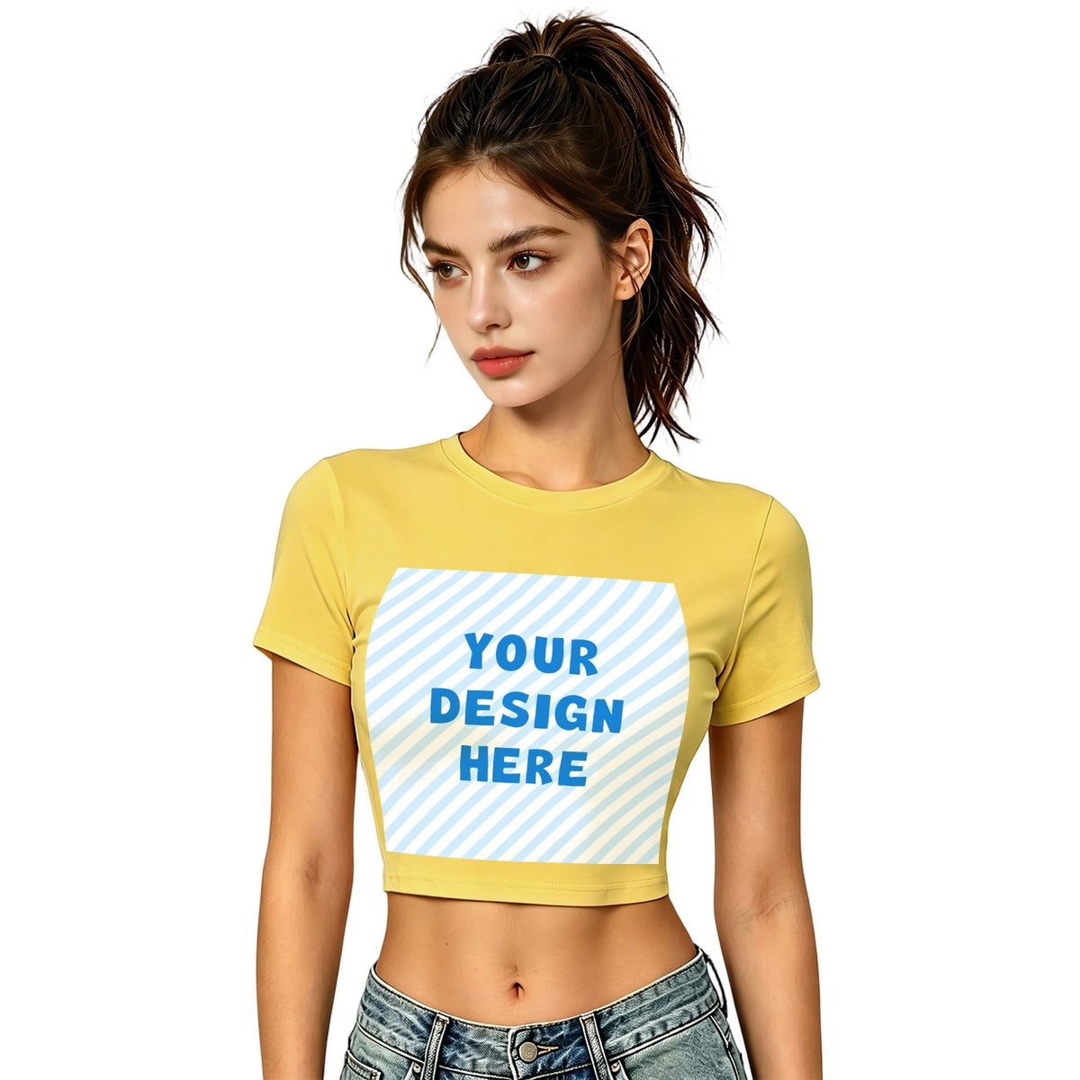 Hot girl elastic exposed navel female T-front (CA-2 factory in the United States)