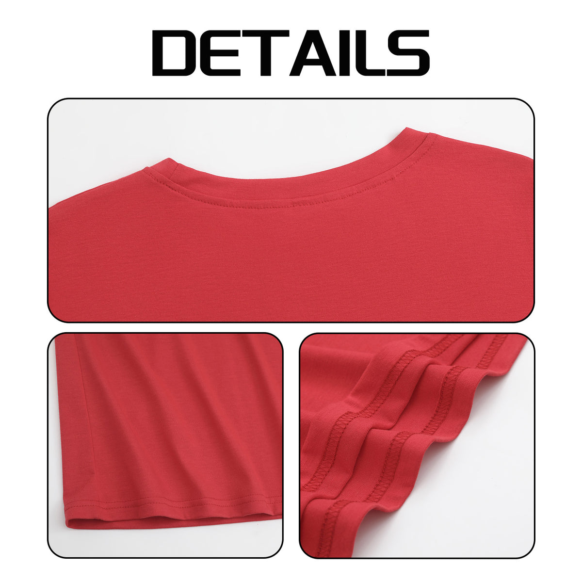 Women's Four Color Round Neck Long Sleeve T-shirt - Rear (CA Factory 02, USA)