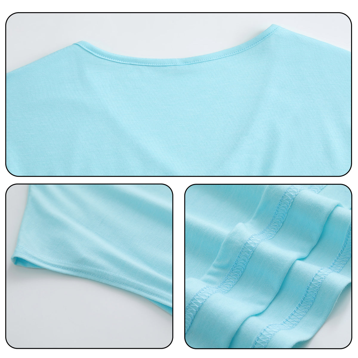 180g V-neck colored cotton vest - rear (NJ-2 factory in the United States)