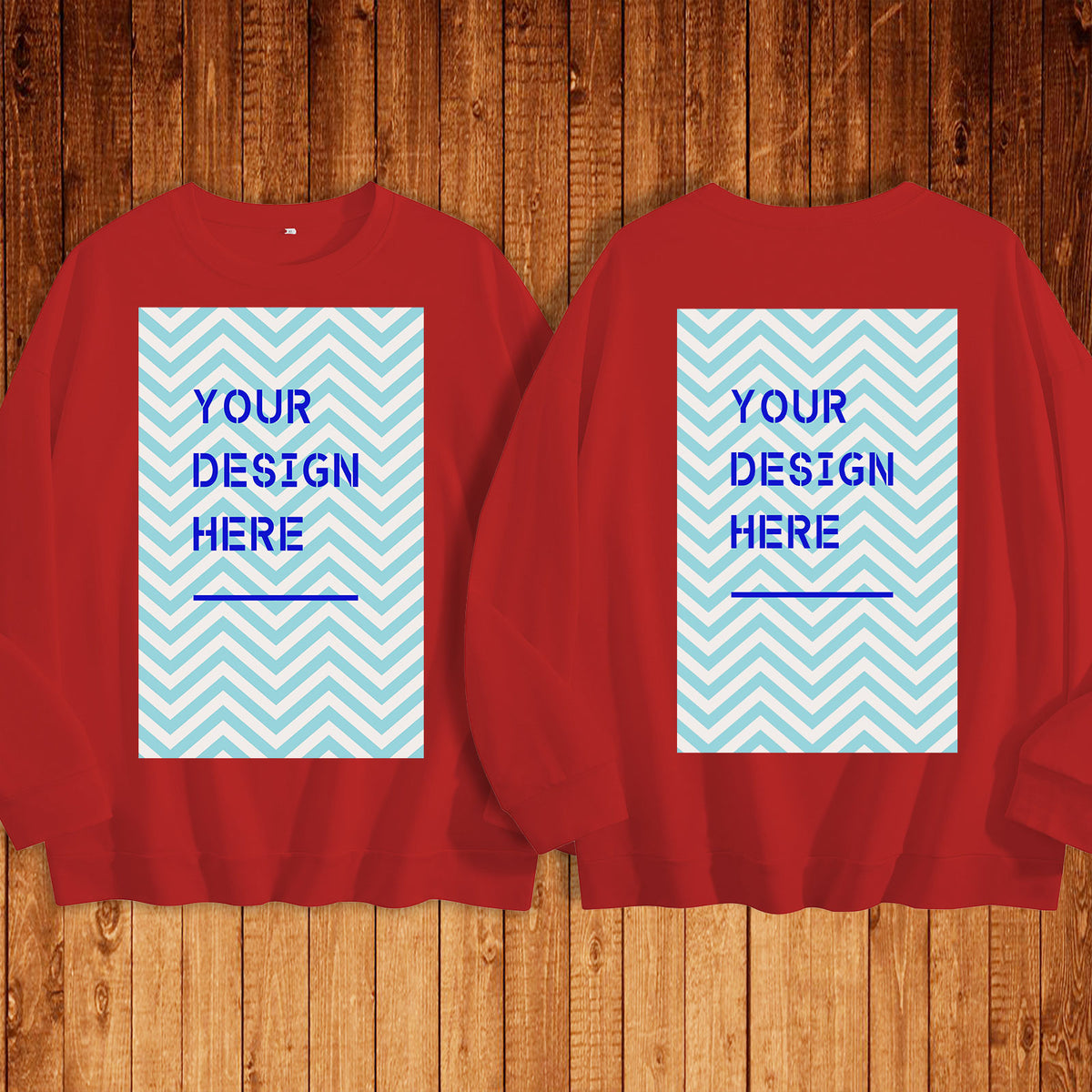 Round neck sweatshirt double-sided