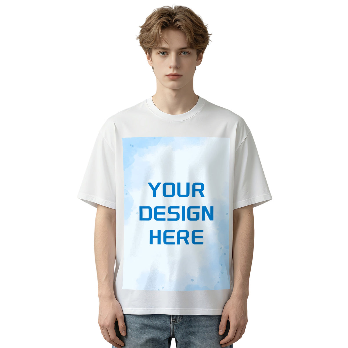 200g pure cotton men's T-shirt with front print (Australia)
