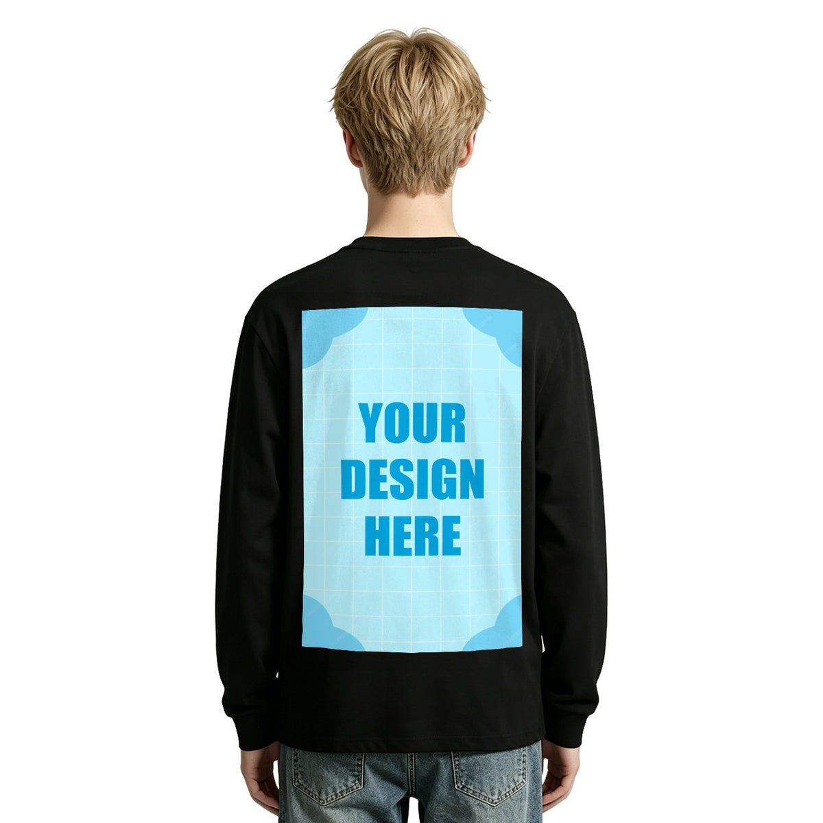 Men's pure cotton long sleeved back (CA factory 02, USA)