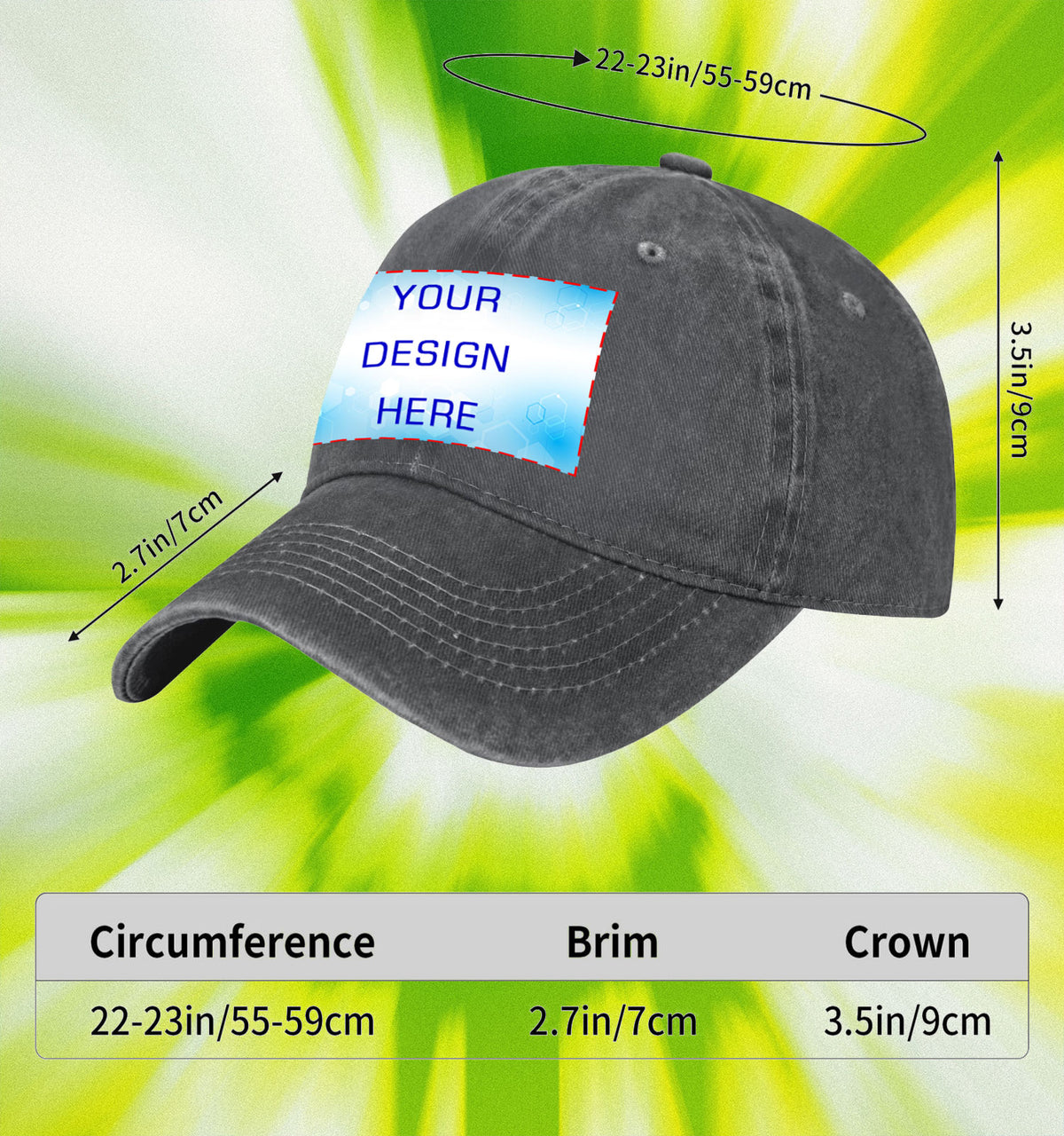 Water washed duckbill cap