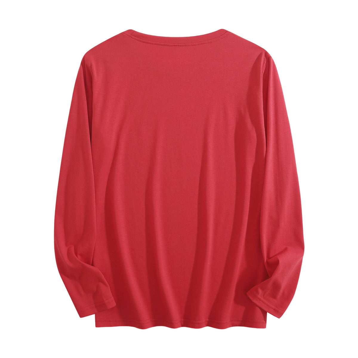 Women's Four Color Round Neck Long Sleeve T-shirt - Rear (CA Factory 02, USA)