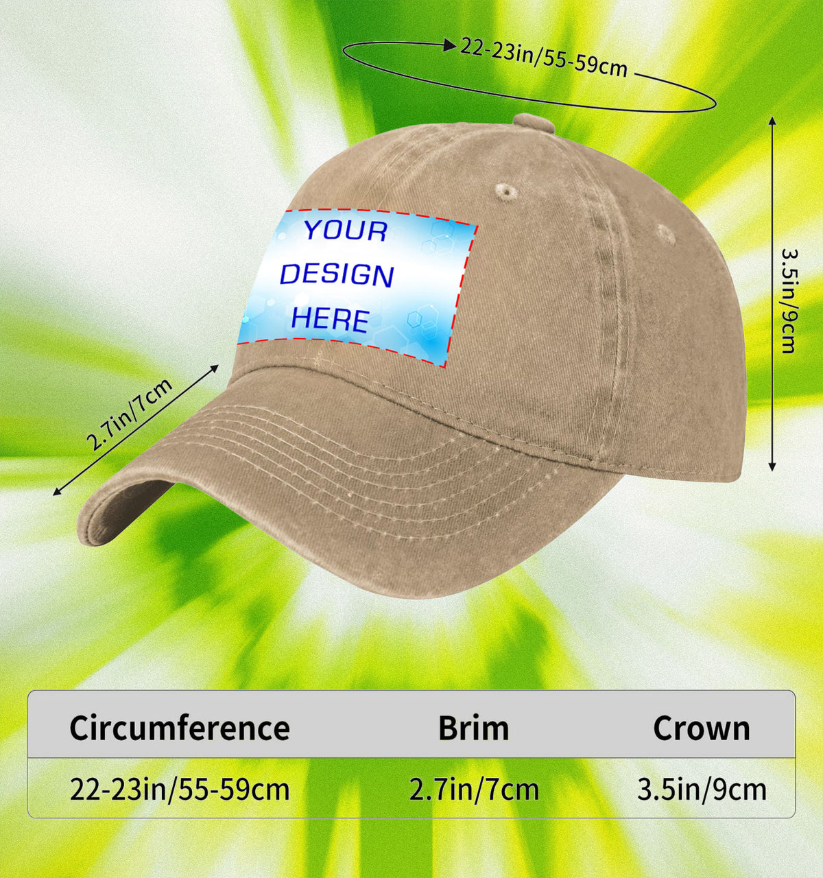 Water washed duckbill cap