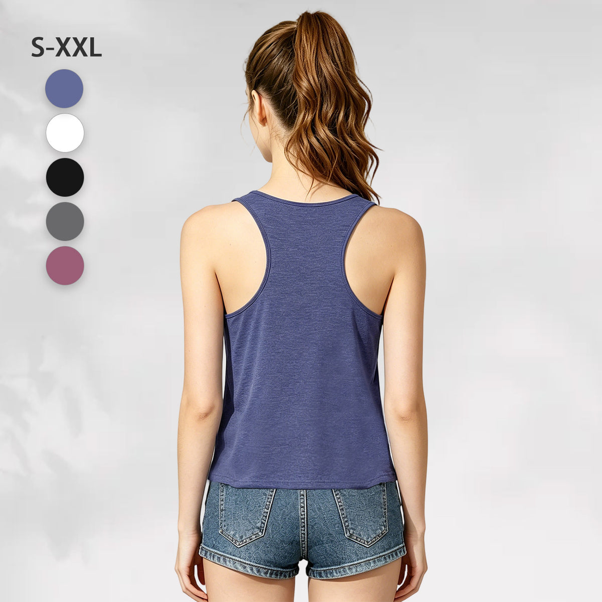 Ladies' Colored Cotton Vest - Rear (CA-2 Factory in the United States)