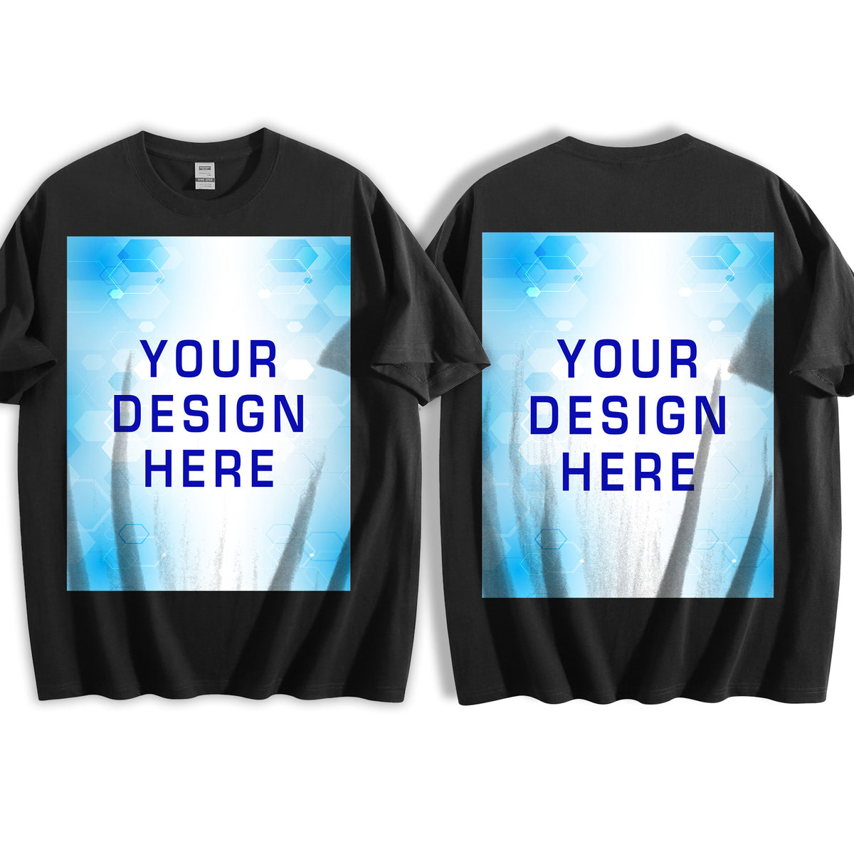 180g black and white T-shirt digital direct spray double-sided printing